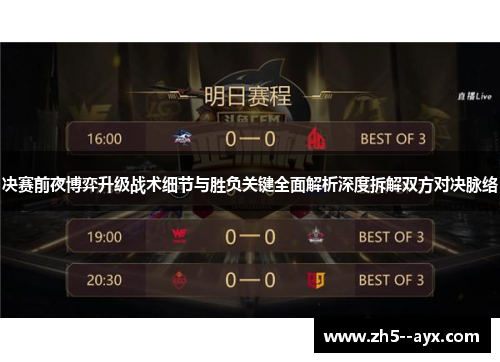 决赛前夜博弈升级战术细节与胜负关键全面解析深度拆解双方对决脉络 决赛前夜博弈升级战术细节与胜负关键全面解析深度拆解双方对决脉络